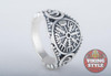 Vegvísir Ring - Endless Knot, 925 Silver
