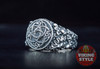 Jörmungandr Ring - Oak Leaves, 925 Silver