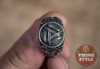 Valknut Ring II - Oak Leaves, 925 Silver