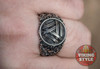 Valknut Ring II - Oak Leaves, 925 Silver