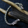 Large Silver Viking Wolf Bracelet