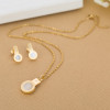 Shell Gold-Plated 316L Stainless Steel Necklace & Stud Earrings Jewelry Set Shell Gold-Plated 316L Stainless Steel Necklace & Stud Earrings Jewelry Set