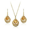 Water Drop Cubic Zirconia Necklace & Earrings Vintage Fashion Jewelry Set