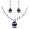 Austrian Crystal Teardrop Necklace & Earrings Fashion Jewelry Set