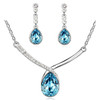 Austrian Crystal Teardrop Necklace & Earrings Fashion Jewelry Set