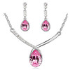 Austrian Crystal Teardrop Necklace & Earrings Fashion Jewelry Set