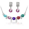 Austrian Crystal and Cubic Zirconia Necklace & Earrings Fashion Jewelry Set Austrian Crystal and Cubic Zirconia Necklace & Earrings Fashion Jewelry Set