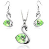 Crystal Swan Necklace & Earrings Fashion Jewelry Set