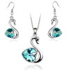 Crystal Swan Necklace & Earrings Fashion Jewelry Set