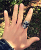 Gothic Skull Aviator Glasses 925 Sterling Silver Vintage Punk Biker Ring Gothic Skull Aviator Glasses 925 Sterling Silver Vintage Punk Biker Ring