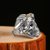 Gothic Skull Aviator Glasses 925 Sterling Silver Vintage Punk Biker Ring Gothic Skull Aviator Glasses 925 Sterling Silver Vintage Punk Biker Ring