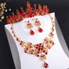 Baroque Vintage Gold, Red Crystal and Rhinestone Tiara, Necklace & Earrings Jewelry Set Baroque Vintage Gold, Red Crystal and Rhinestone Tiara, Necklace & Earrings Jewelry Set