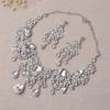 Big Rhinestone Necklace & Earrings Wedding Jewelry Set