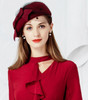 Wool Pillbox Fascinator Hat with Netted Veil and Bowknot