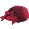 Wool Pillbox Fascinator Hat with Netted Veil and Bowknot