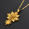 Golden Ethiopian Cross Pendant Chain Necklace