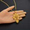 Golden Ethiopian Cross Pendant Chain Necklace
