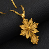Golden Ethiopian Cross Pendant Chain Necklace