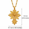 Golden Ethiopian Cross Pendant Chain Necklace