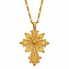 Golden Ethiopian Cross Pendant Chain Necklace