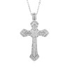 Bejeweled Crystal Sterling Silver Cross Pendant Necklace