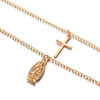 2-Chain Gold Necklace with Cross and Virgin Mary Pendant 2-Chain Gold Necklace with Cross and Virgin Mary Pendant
