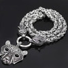 Viking Bear Head Pendant with Byzantine Wolf Chain Necklace