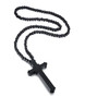 Large Catholic Wooden Cross Bead Rosary Pendant Necklace