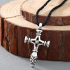 Celtic Cross Statement Pendant Necklaces with Rope Chain