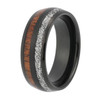 8mm Tungsten with Wood and Meteorite Inlay Wedding Band