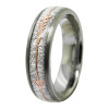Tungsten with Meteorite Inlay Gold Arrow Wedding Band