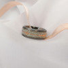 Tungsten with Meteorite Inlay Gold Arrow Wedding Band