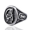Men's Grim Reaper Stainless Steel Gothic Ring with Skulls for Bikers