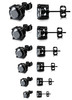 6 Pairs Stainless Steel Men Women Stud Earrings Cubic Zirconia Piercing Black 22G