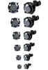 6 Pairs Stainless Steel Men Women Stud Earrings Cubic Zirconia Piercing Black 22G