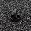His & Her's Matching Set 6mm / 8mm Black Brushed Dome Tungsten Carbide Wedding Band Set