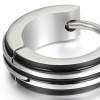 Men's Stainless Steel Stud Hoop Huggie Earrings Silver Tone Black