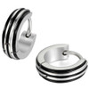 Men's Stainless Steel Stud Hoop Huggie Earrings Silver Tone Black