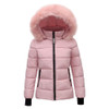 Faux Fur Hood Coat - Puffer Coat With Zip Pockets Faux Fur Hood Coat - Puffer Coat With Zip Pockets