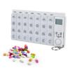 LED Timer Reminder 28 Grids 7 Days  Medicine Pill Case Organizer with Alarm Clock