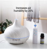 Ultrasonic Air Humidifier with White Grain 7 Color Changing LED Lights Cool Mist for Office Home