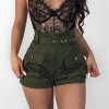 Casual Army High Waist Shorts