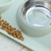 Pet Double Bowls Food Water Feeder Stainless Steel