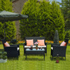 4 Piece Patio Rattan Wicker Furniture Set