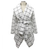 Women Lapel Lie Coat  Woolen Coat Autumn Winter Long Sleeve Pocket Jacket  Office Coats