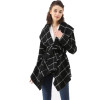 Women Lapel Lie Coat  Woolen Coat Autumn Winter Long Sleeve Pocket Jacket  Office Coats