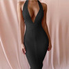 Ocstrade White Bandage Dresses 2019 New Arrivals Summer Deep v Neck Sexy Bodycon Dress Party Women Halter Bandage Dress Rayon