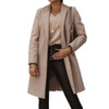 Autumn and Winter Three-Quarter Sleeve Vintage long coat women 2020 Elegant V-Neck Button Lapel Pocket Woolen Coat Women's