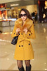 Winter Woolen Blend Plus Size Trench Coat Faux Collar Jacket