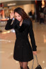 Winter Woolen Blend Plus Size Trench Coat Faux Collar Jacket